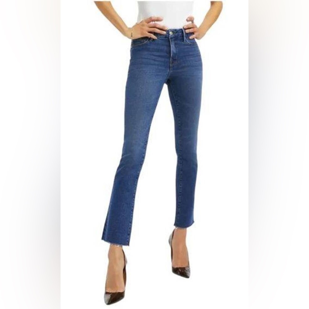 *NWT* Good Straight Raw-Hem High-Waist Straight Leg Jeans